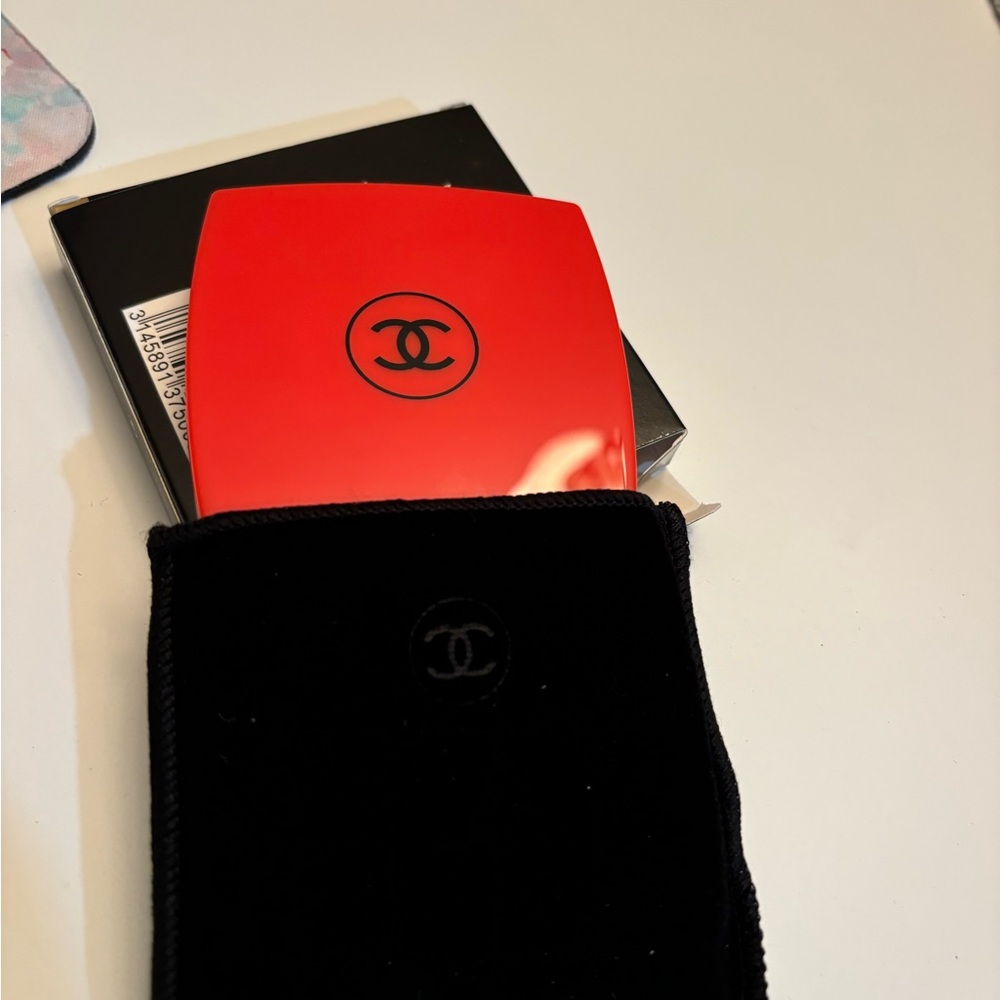 Chanel Red Mirror with Pouch and Box